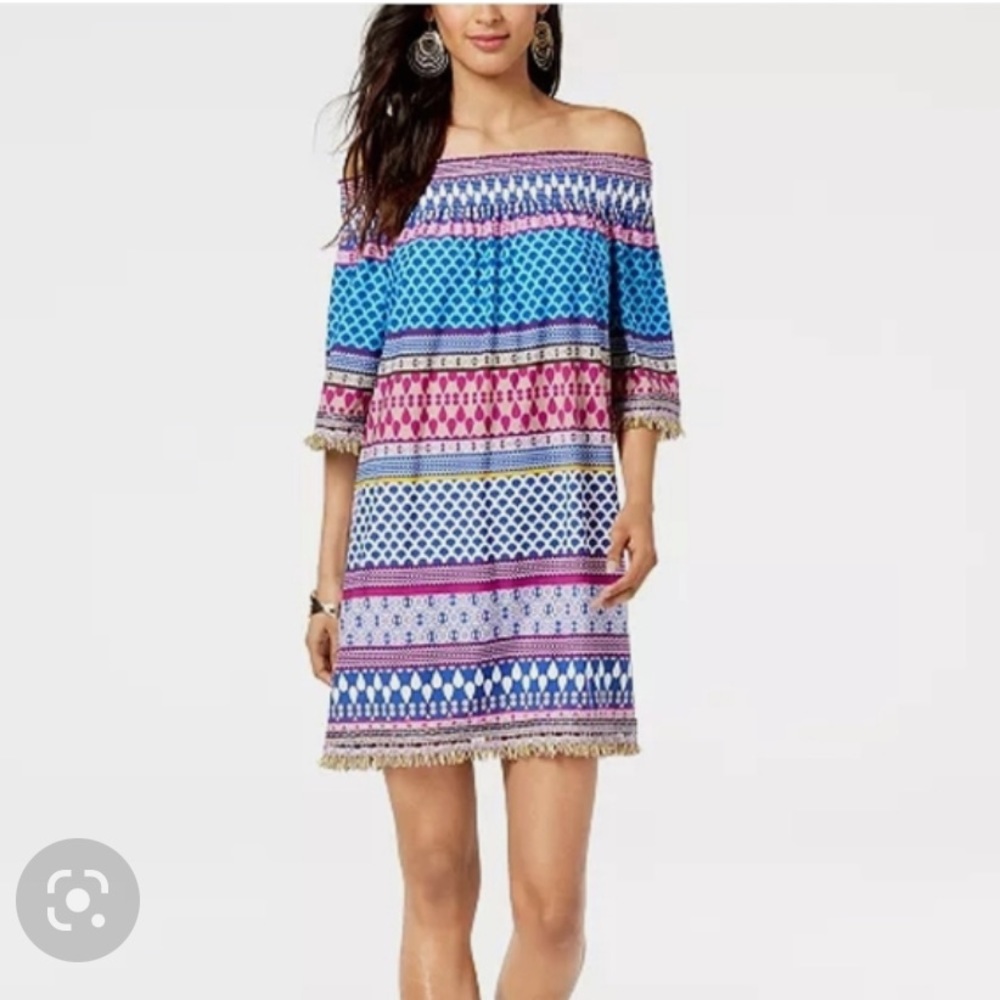 Trina Turk off the shoulder dress